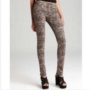 JOE'S JEANS Chantilly Mid Rise Lace Print Skinny Jean 26 Blush